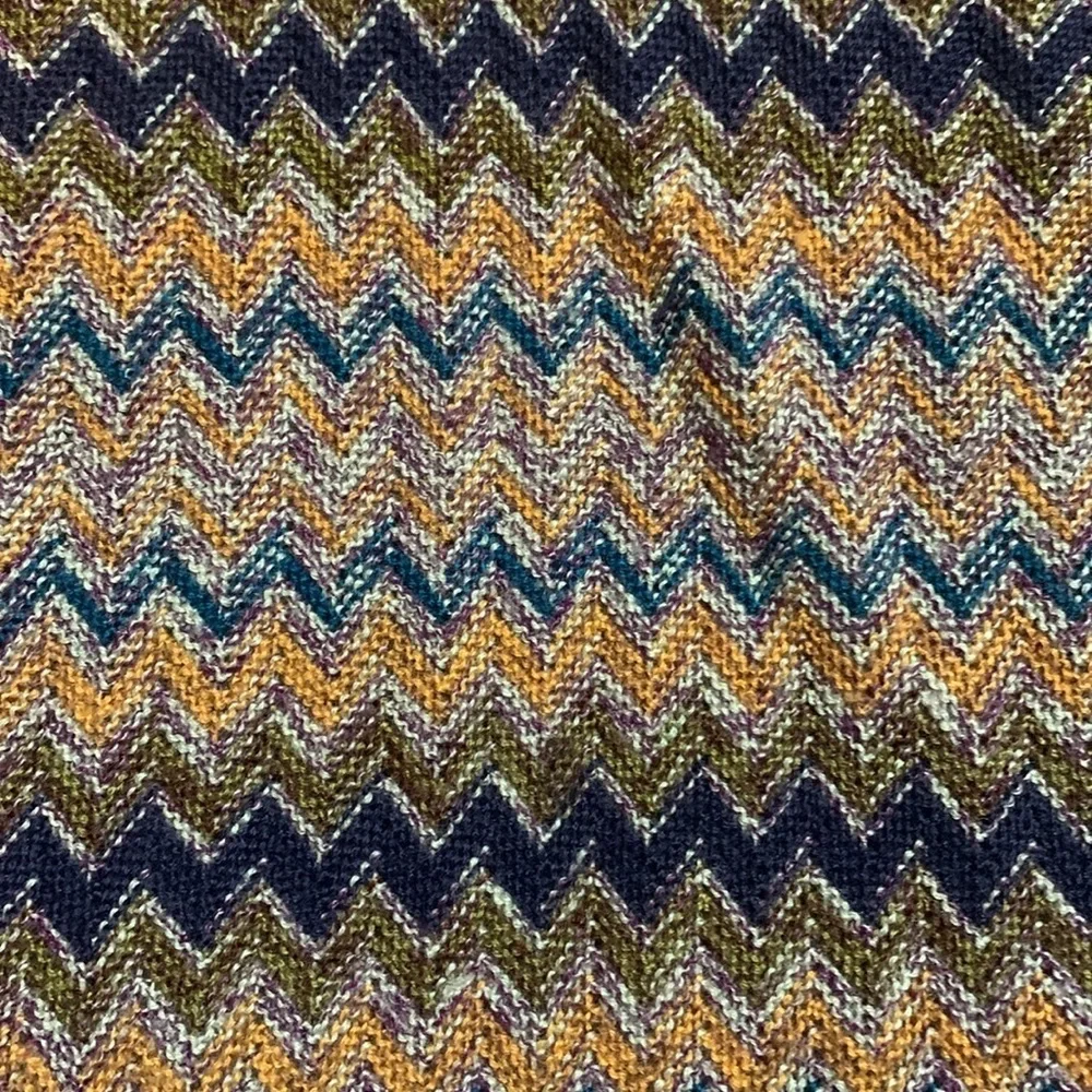 VTG Classic Black Missoni Sport Men’s Zigzag Polo Sweater Academia Luxury XL